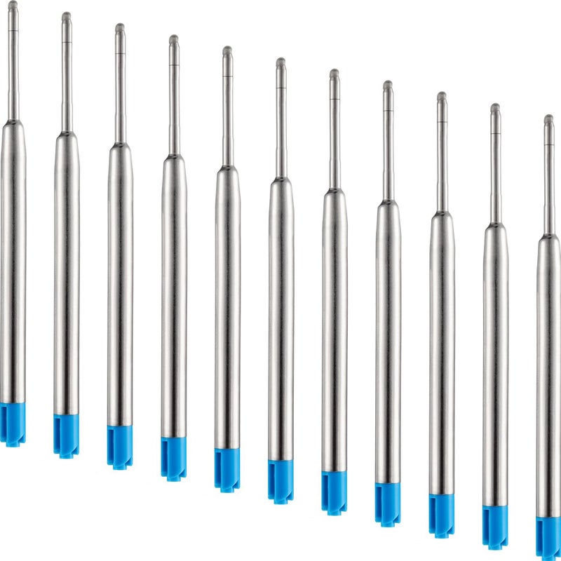 DunBong Blue Ink Refill Pack of 5, Replaceable Ballpoint Pen Refills, Medium Point Metal Refill (Blue) - Image 4